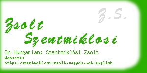 zsolt szentmiklosi business card